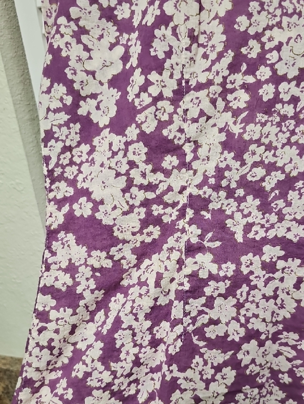 EUC Vintage Charlotte Russe Purple Floral Lace-Trim Button Front 100% Cotton - Picture 10 of 13